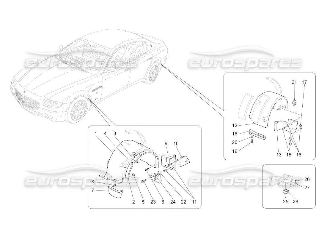 Maserati QTP. (2011) 4.2 auto Timonerie et couvercles Schéma des pièces