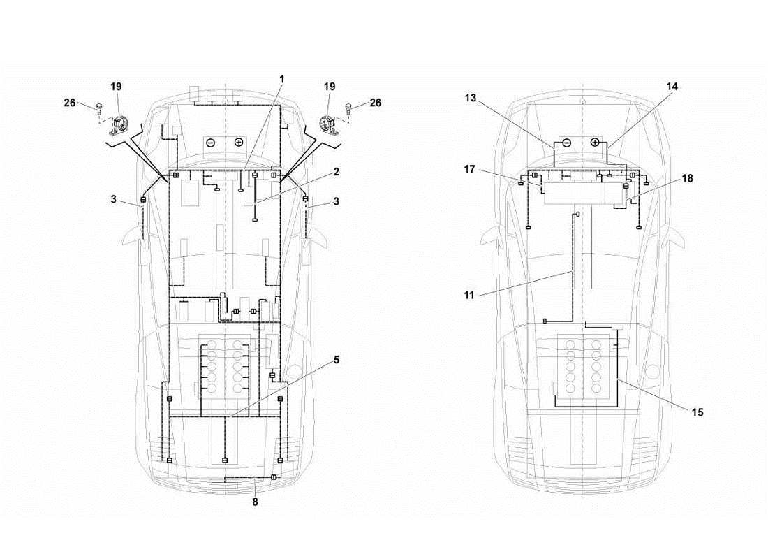 Lamborghini Gallardo LP570-4s Perform Système électrique Schéma des pièces