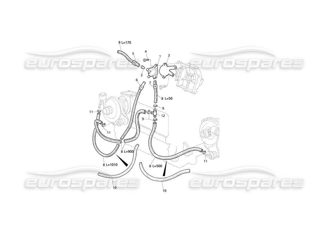 Maserati QTP V8 Evoluzione Système de contrôle de suralimentation Schéma des pièces