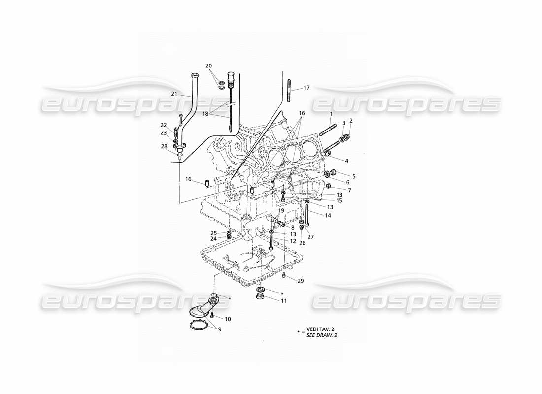 Maserati QTP V6 Evoluzione Fixations et accessoires de blocs Diagramme de pièce