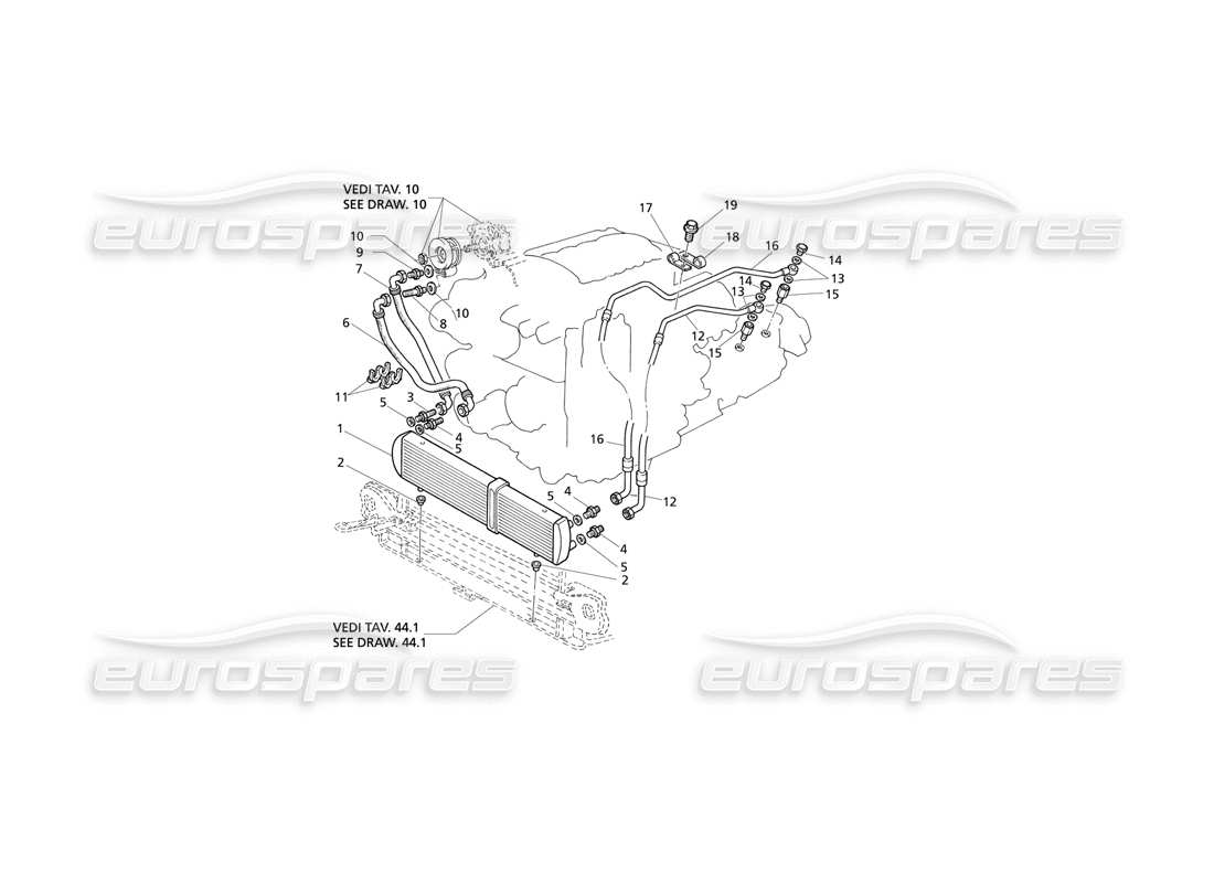 Maserati QTP V6 Evoluzione Refroidissement de l'huile moteur - AT Diagramme des pièces