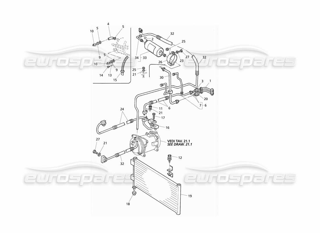Maserati QTP V6 Evoluzione Système de conditionnement d'air Diagramme de pièce