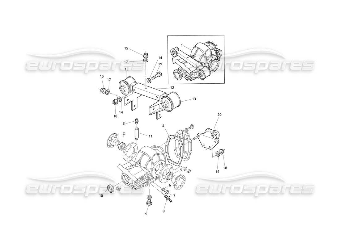 Maserati QTP V6 Evoluzione Pièces externes du différentiel Diagramme de pièce