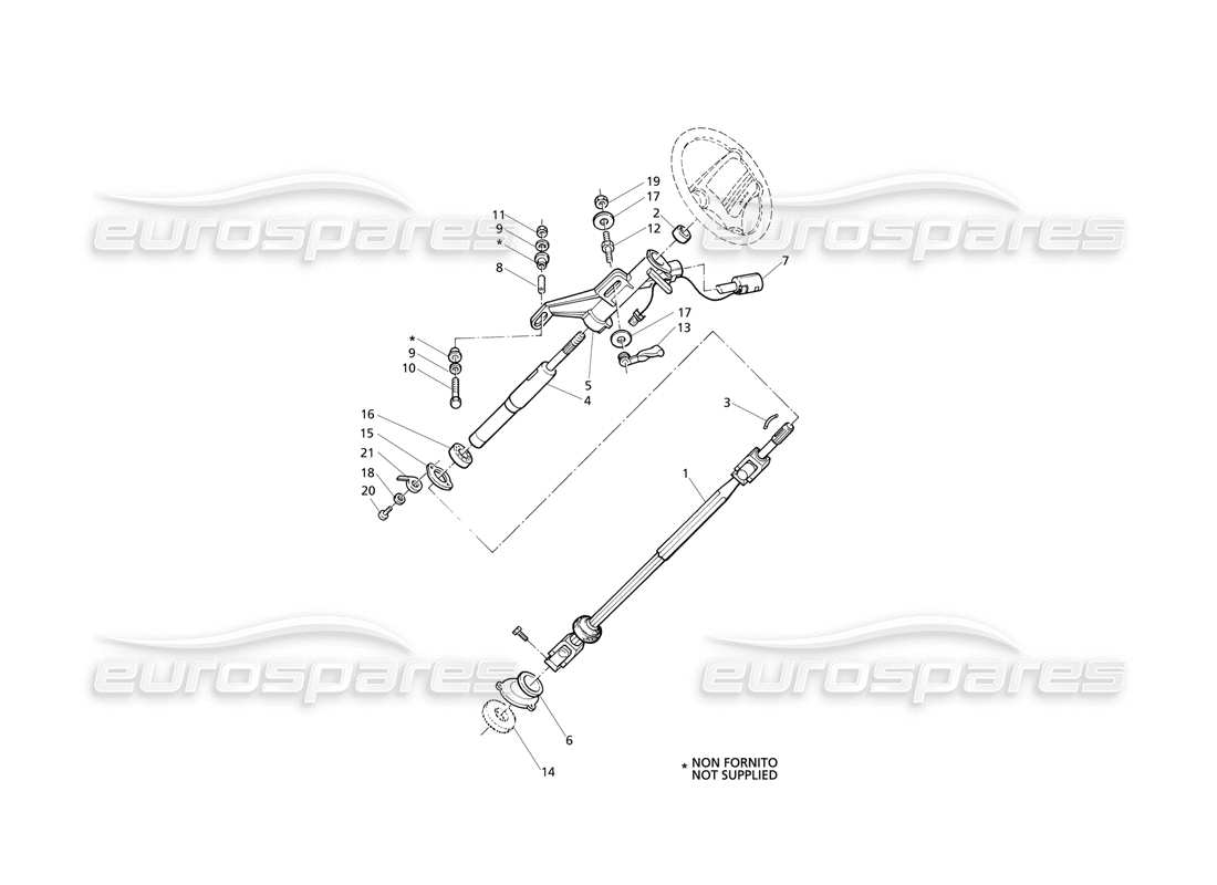 Maserati QTP V6 Evoluzione Colonne de direction Schéma des pièces