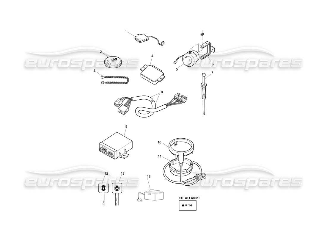 Maserati QTP V6 Evoluzione Systèmes antivol Diagramme de pièce