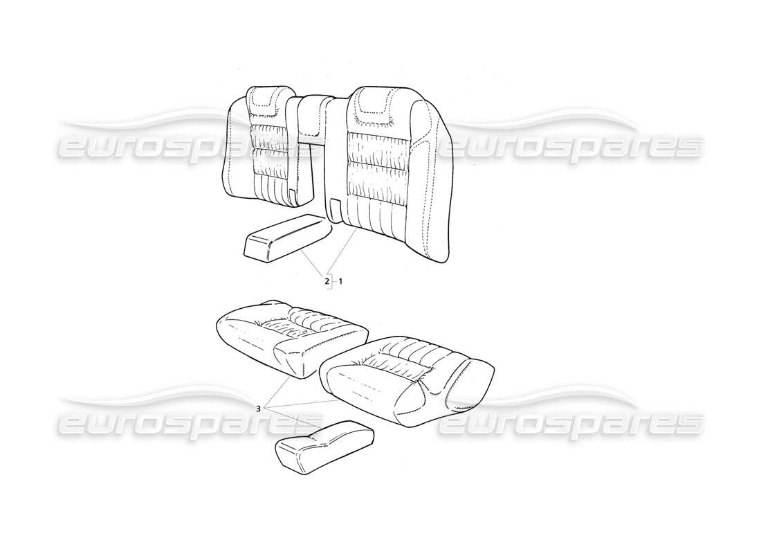 Maserati QTP V6 Evoluzione Revêtement des sièges arrière Diagramme de pièce