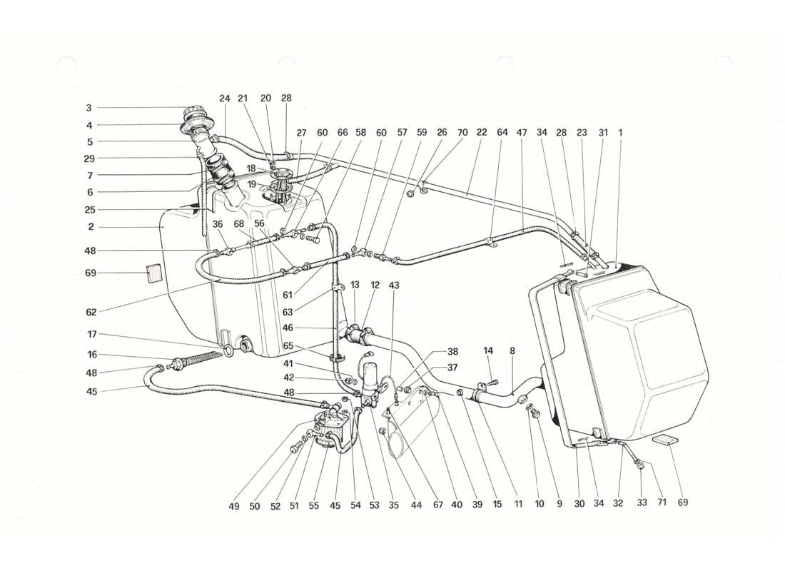 Ferrari 208 GTB GTS Système de carburant Schéma des pièces