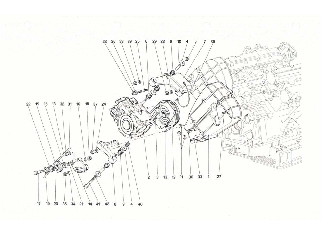 Ferrari 208 GTB GTS Compresseur et commandes de climatisation Diagramme de pièce