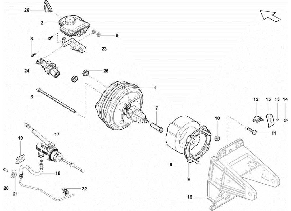 Lamborghini Gallardo STS II SC PUISSANCE DE FREIN Schéma des pièces