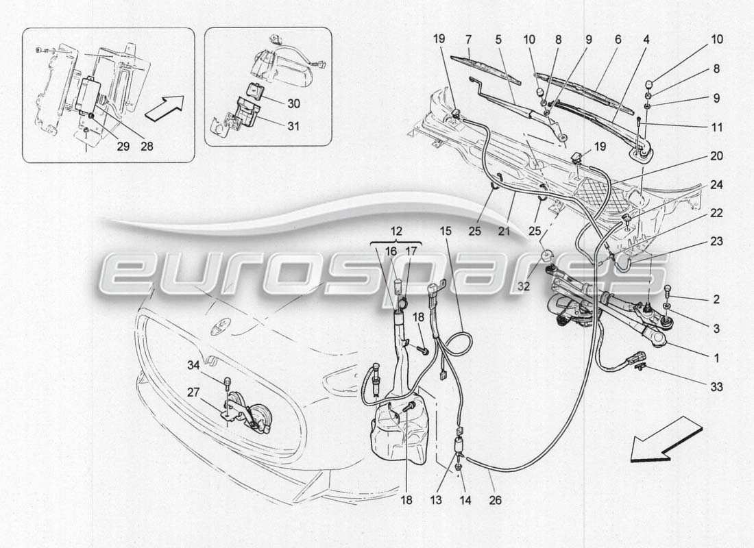 Maserati GranCabrio MC Centenario Accessoires externes du véhicule Schéma des pièces