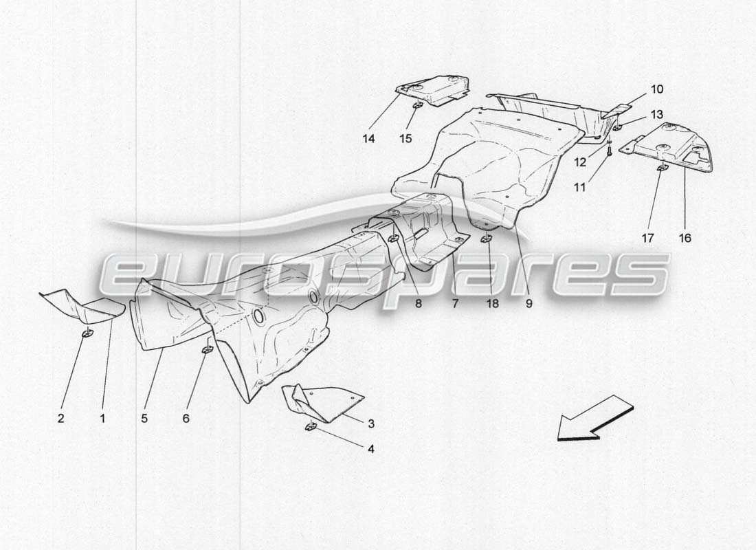 Maserati GranCabrio MC Centenario Isolation thermique Schéma des pièces
