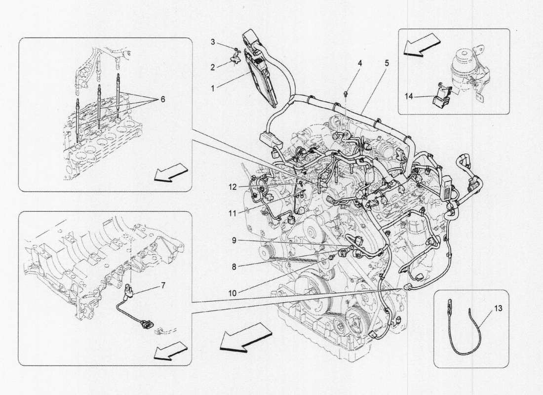 Maserati QTP. V6 3.0 TDS 275bhp 2017 Contrôle électronique : contrôle de l'injection et du calage du moteur Diagramme de pièce
