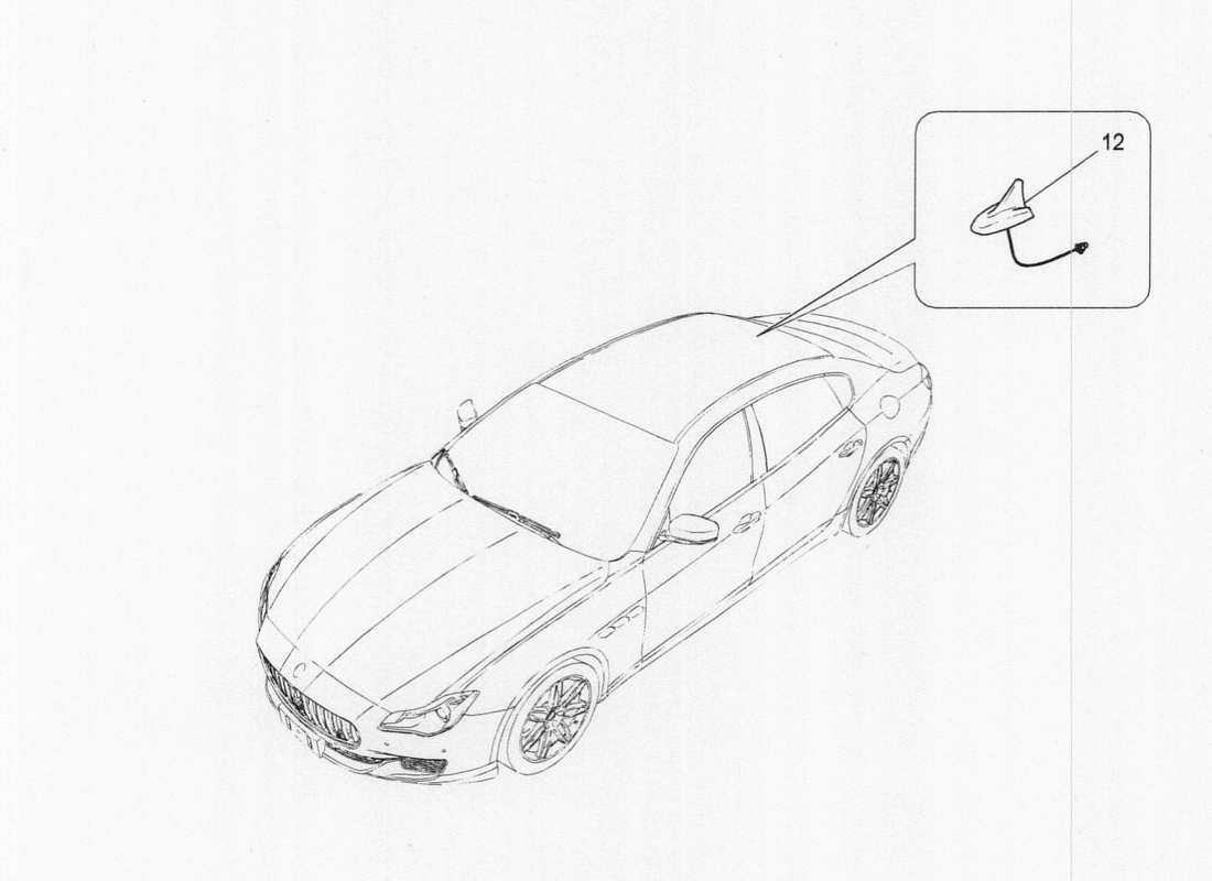 Maserati QTP. V6 3.0 TDS 275bhp 2017 système de réception et de connexion Diagramme de pièce