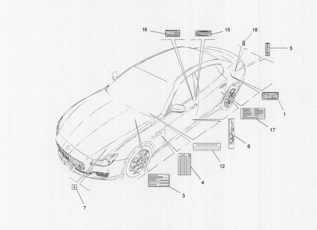 Maserati QTP. V6 3.0 TDS 275bhp 2017 Assiettes Diagramme de pièce