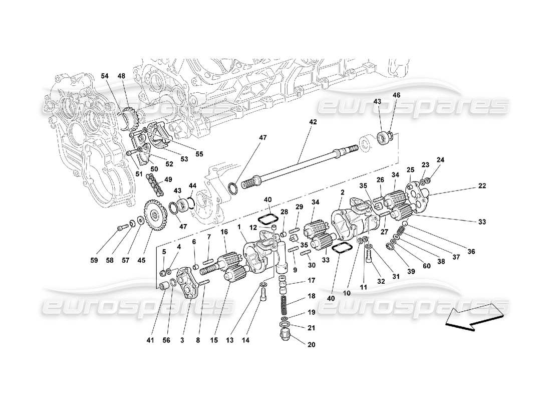 Ferrari 550 Maranello LUBRIFICATION - POMPES À HUILE Diagramme de pièce
