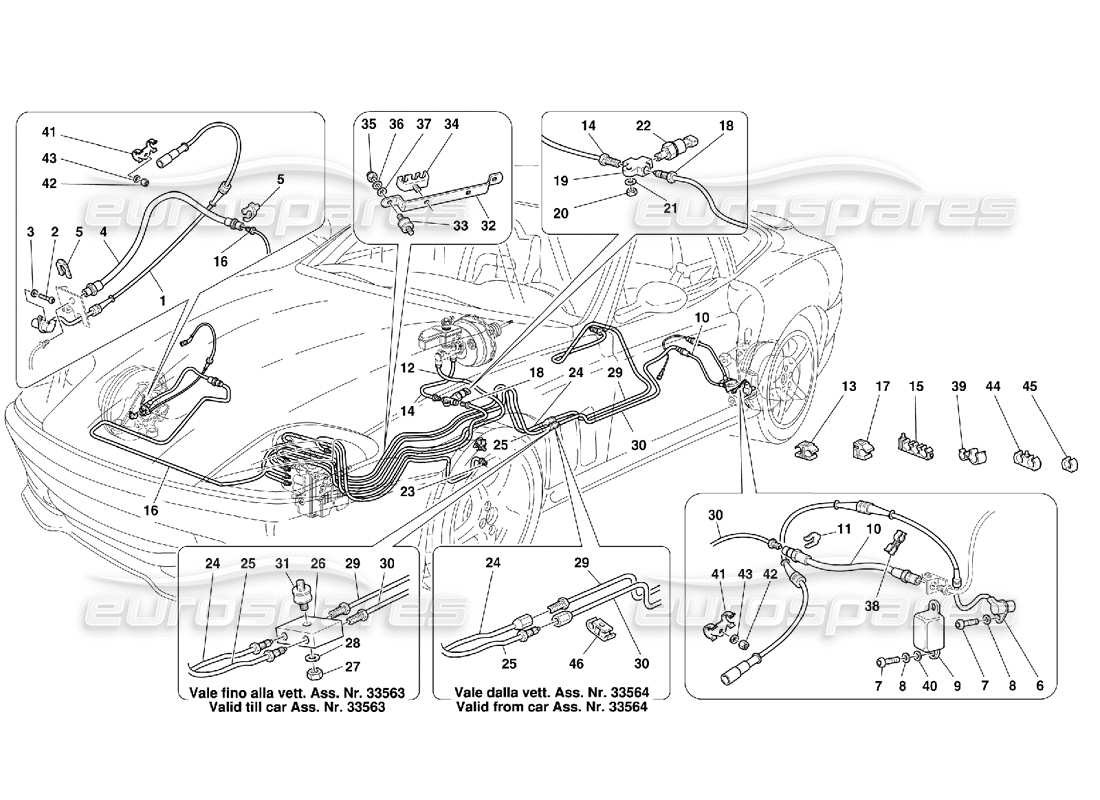 Ferrari 550 Maranello Système de freinage – Pas pour GD. Diagramme de pièce