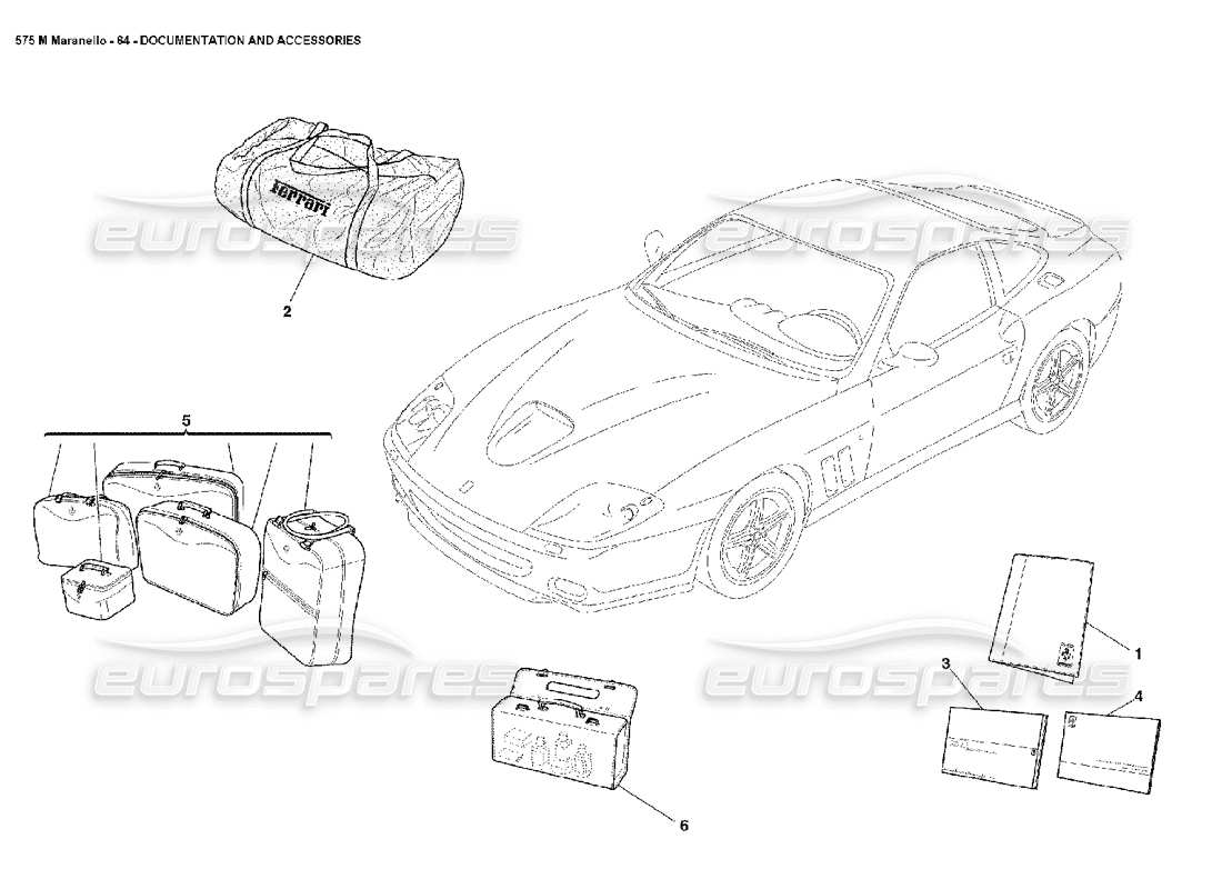 Ferrari 550 Maranello Documentation et accessoires Diagramme de pièce