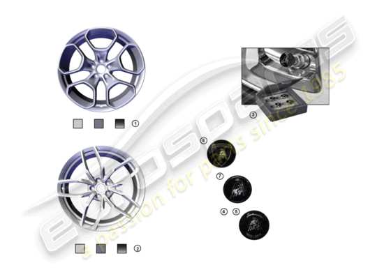 a part diagram from the Lamborghini Huracan Evo Spyder (Accessories) parts catalogue