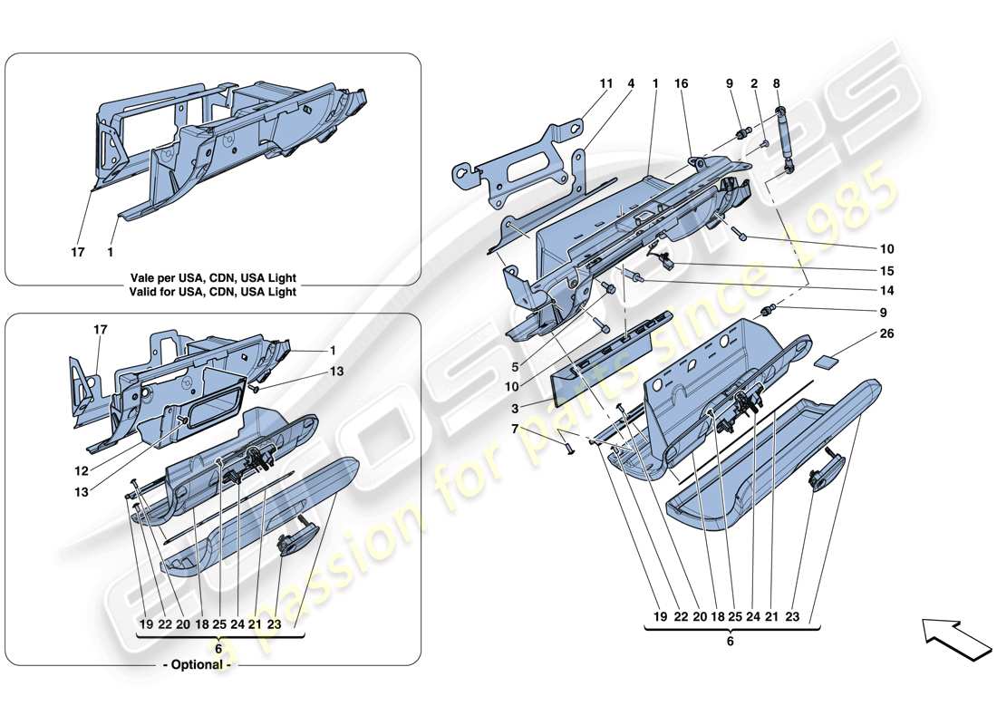 Part diagram containing part number 65361300