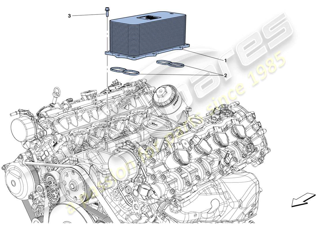 Ferrari California T (à droite) ÉCHANGEUR DE CHALEUR MOTEUR Schéma des pièces