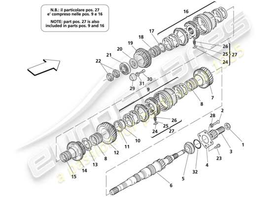 a part diagram from the Maserati Trofeo parts catalogue