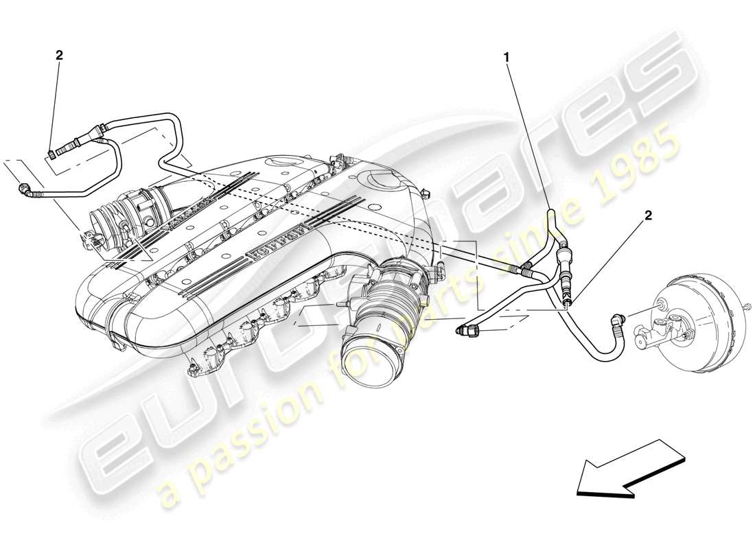 Ferrari 599 SA Aperta (États-Unis) Système de direction assistée Schéma des pièces
