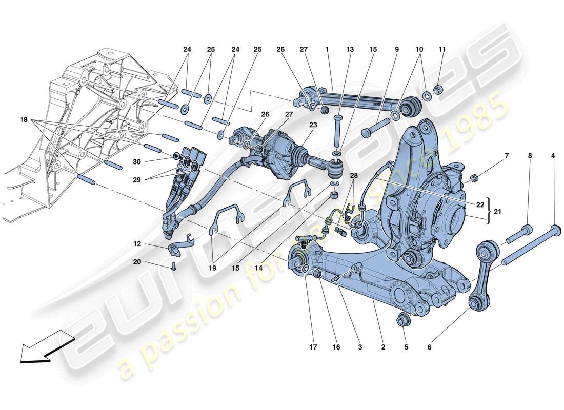 Ferrari F12 TDF (États-Unis) SUSPENSION ARRIÈRE - BRAS Schéma des pièces