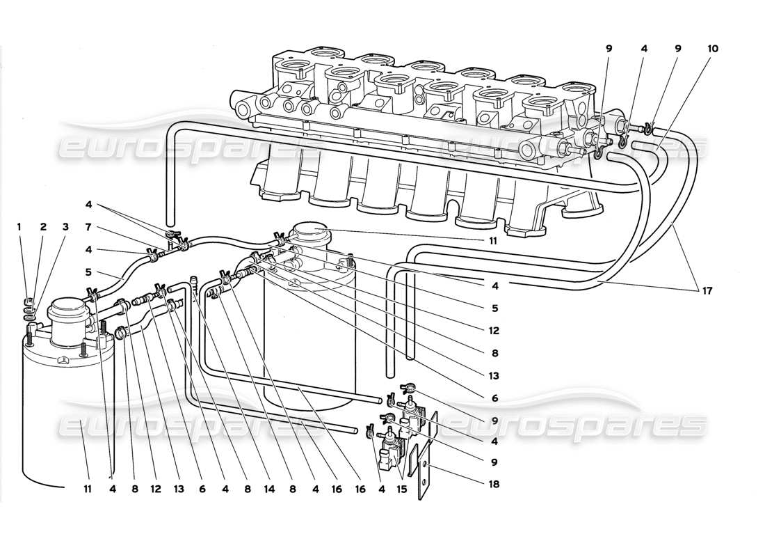 Lamborghini Diablo GT (1999) Système de carburant Schéma des pièces
