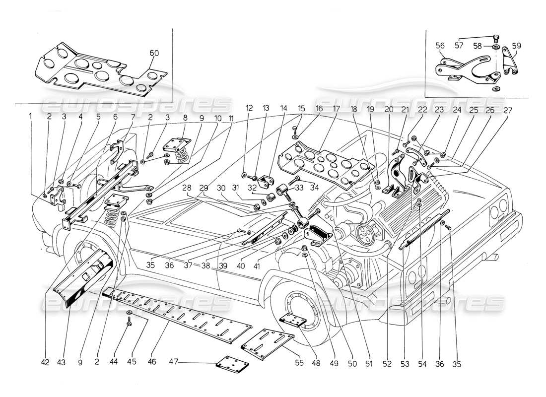 Lamborghini Jalpa 3.5 (1984) CHÂSSIS Diagramme de pièce