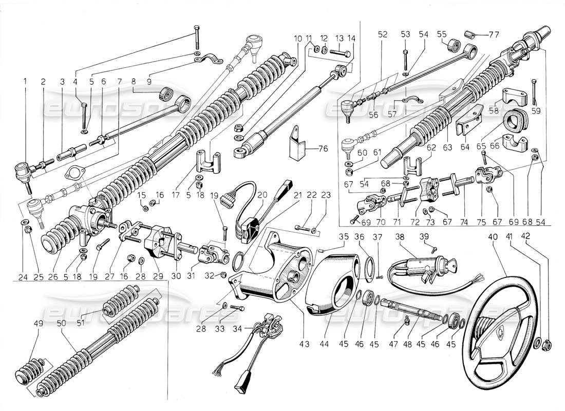 Lamborghini Jalpa 3.5 (1984) Pilotage Diagramme de pièce