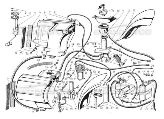 a part diagram from the Lamborghini Jalpa 3.5 (1984) parts catalogue