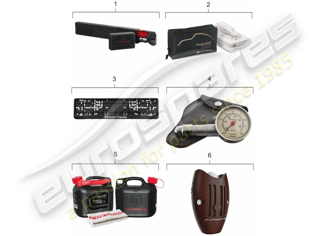Porsche Classic accessories (1962) ACCESSOIRES - PORSCHE CLASSIQUE Diagramme de pièce