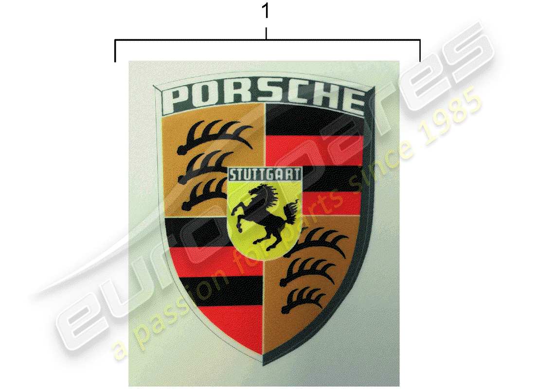Porsche Classic accessories (1962) AUTOCOLLANT - Écusson PORSCHE Diagramme de pièce