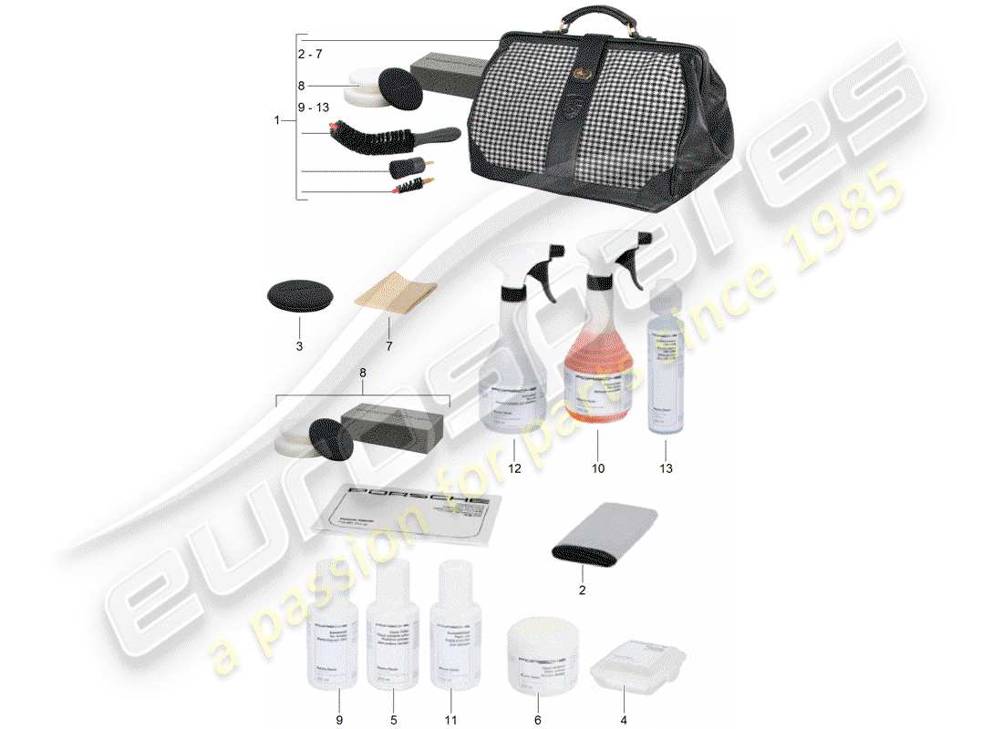 Porsche Classic accessories (1963) PRODUIT DE NETTOYAGE - PORSCHE CLASSIQUE Diagramme de pièce