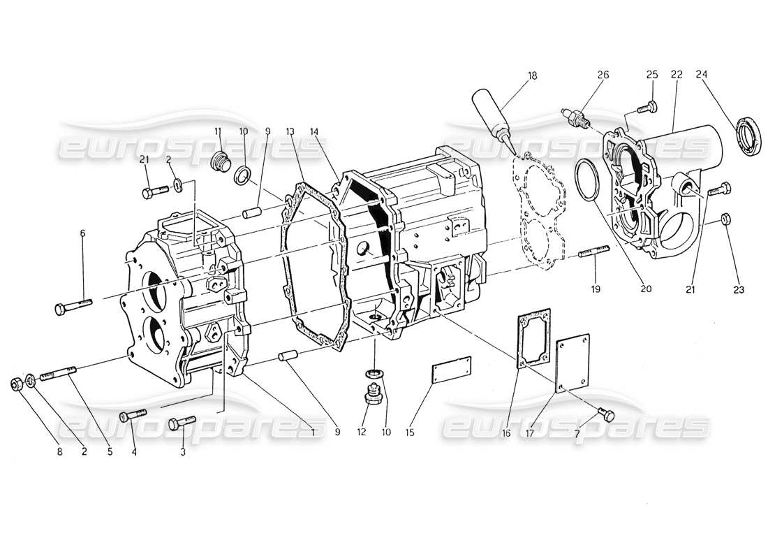 Maserati Karif 2.8 Boîte de transmission Diagramme de pièce