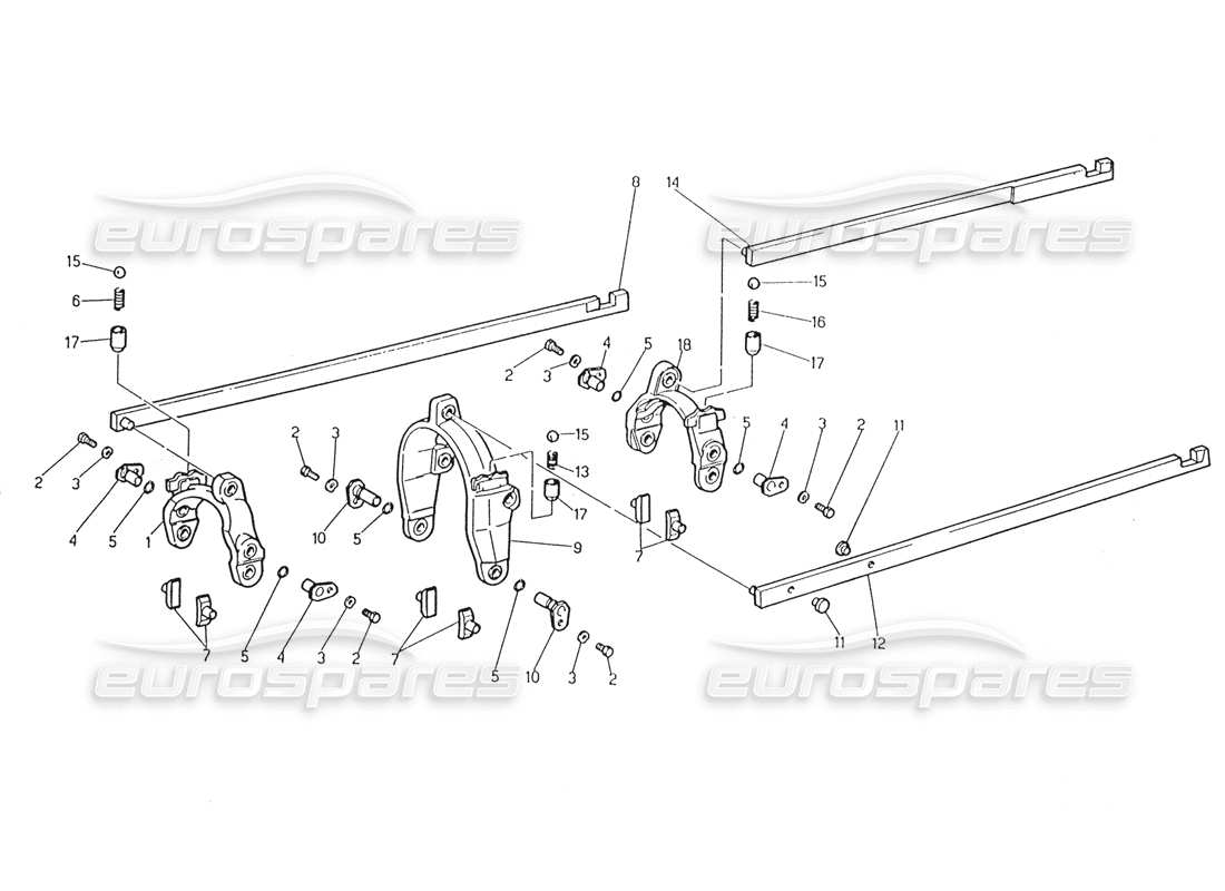 Maserati Karif 2.8 Transmission - Commandes intérieures Diagramme de pièce
