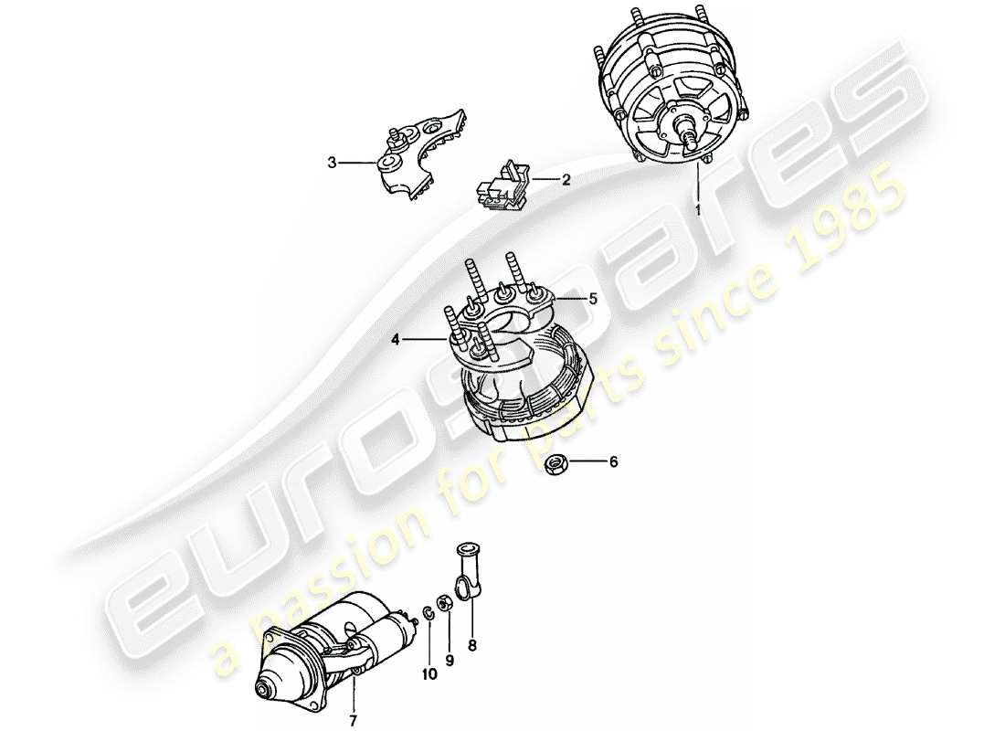 Porsche 911 (1978) ALTERNATEUR - DEMARREUR Diagramme de pièce