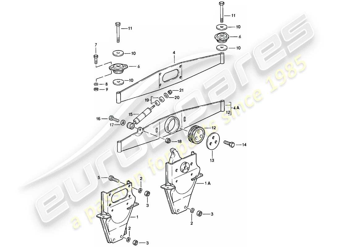 Porsche 911 (1980) suspension du moteur Diagramme de pièce