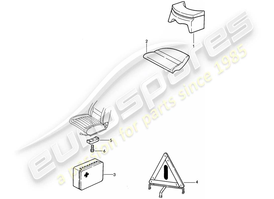 Porsche 911 (1984) ACCESSOIRES - SIÈGE ENFANT - HOUSSE VÉHICULE Diagramme de pièce