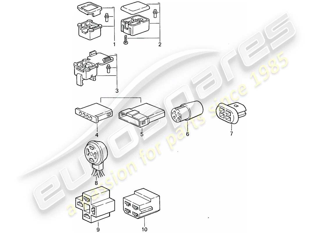 Porsche 911 (1984) BOÎTIER DU CONNECTEUR Diagramme de pièce