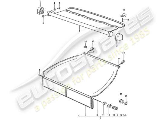 a part diagram from the Porsche 924S (1986) parts catalogue