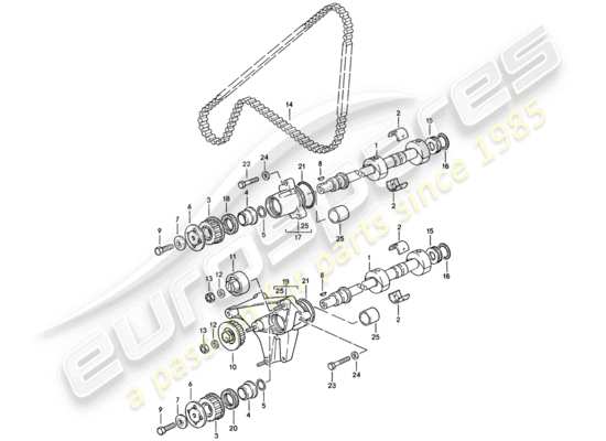 a part diagram from the Porsche 944 (1988) parts catalogue