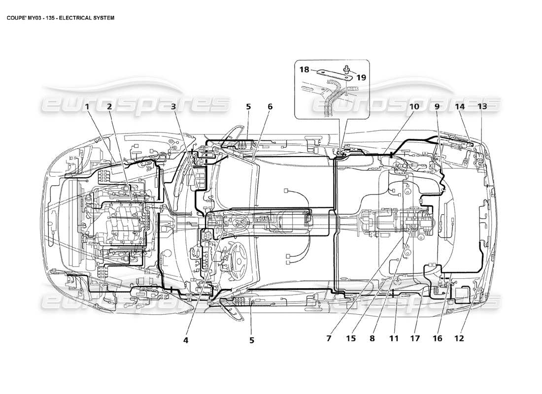 Maserati 4200 Coupé (2003) Système électrique Schéma des pièces
