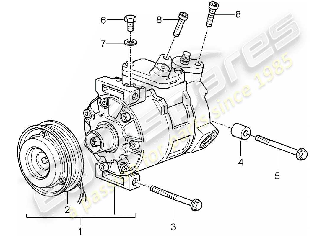 Porsche 996 T/GT2 (2002) compresseur Diagramme de pièce