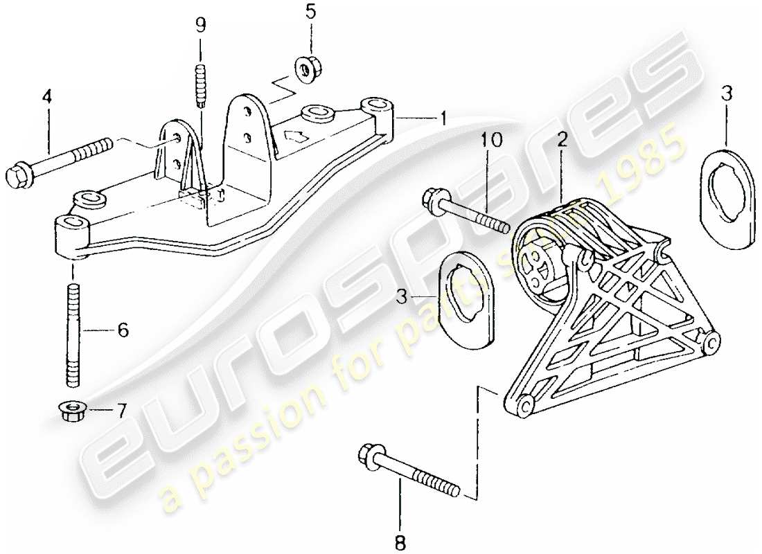 Porsche Boxster 986 (1998) matériel de levage de moteur Diagramme de pièce