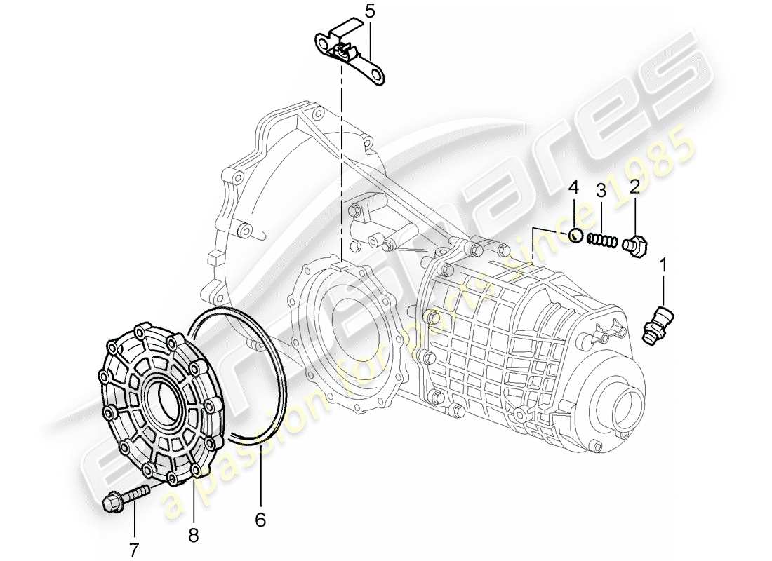 Porsche Boxster 986 (1998) TRANSMISSION - PIÈCES SIMPLES - D - MJ 2000>> Schéma des pièces