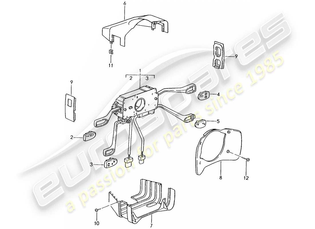 Porsche Boxster 986 (1998) COMMUTATEUR DE COLONNE DE DIRECTION Diagramme de pièce