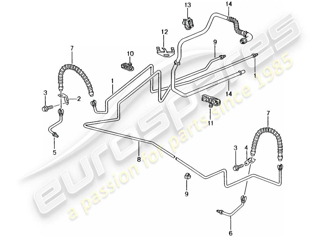 Porsche Boxster 986 (2001) CONDUITE DE FREIN - SOUS-CASSE - ESSIEU ARRIÈRE - CONDUITE À DÉPRESSION Diagramme de pièce