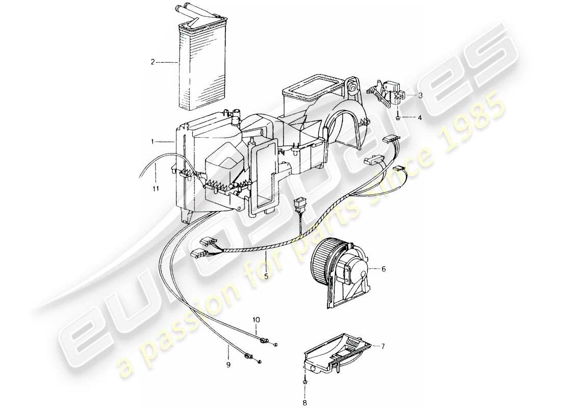 Porsche Boxster 986 (2001) CHAUFFAGE - PIÈCES INDIVIDUELLES Diagramme de pièce