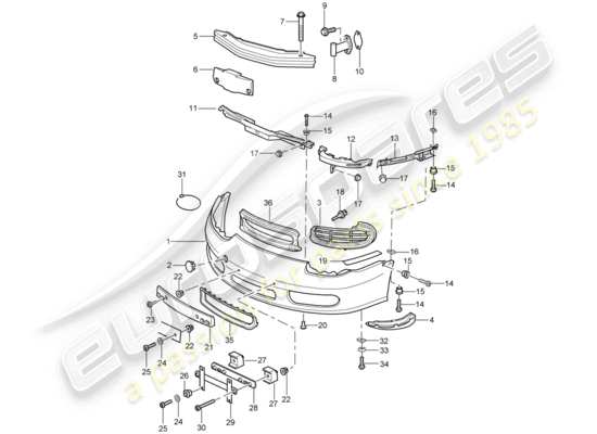 a part diagram from the Porsche Boxster 986 (2001) parts catalogue